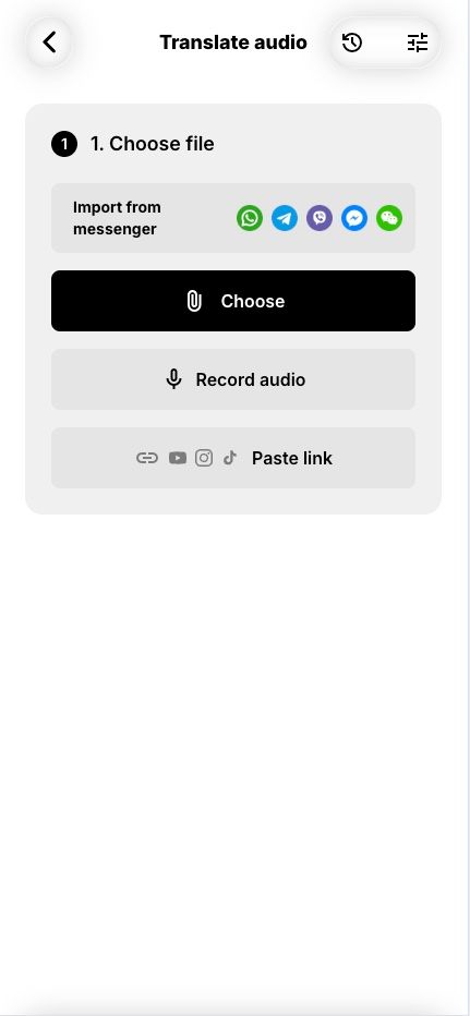VocaLingo file picker screen